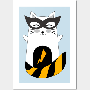 Cat Superhero Posters and Art